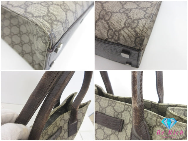 グッチ GUCCI トートバッグ 91249 GG スプリーム ブラウン ベージュ 茶 PVC レザー ロゴ ショルダーバッグ ハンドバッグ 鞄 【中古】【送料無料】 bk10126