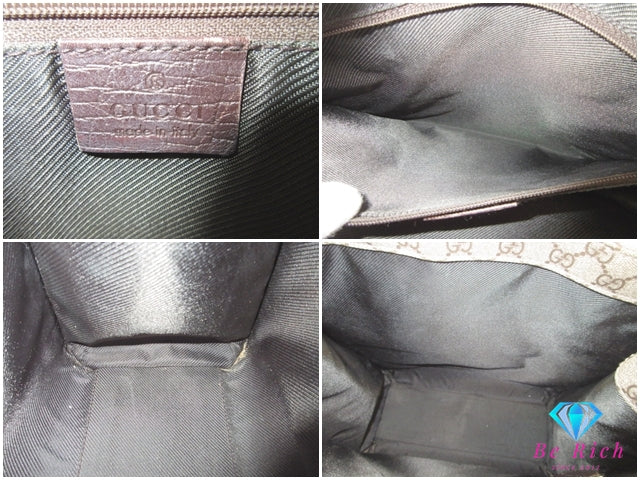 グッチ GUCCI トートバッグ 91249 GG スプリーム ブラウン ベージュ 茶 PVC レザー ロゴ ショルダーバッグ ハンドバッグ 鞄 【中古】【送料無料】 bk10126