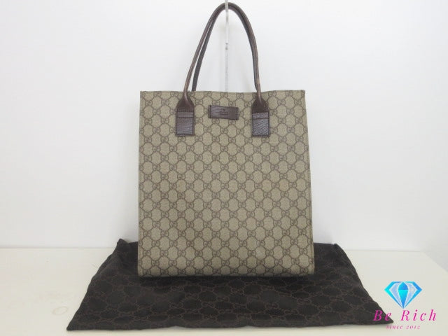 グッチ GUCCI トートバッグ 91249 GG スプリーム ブラウン ベージュ 茶 PVC レザー ロゴ ショルダーバッグ ハンドバッグ 鞄 【中古】【送料無料】 bk10126
