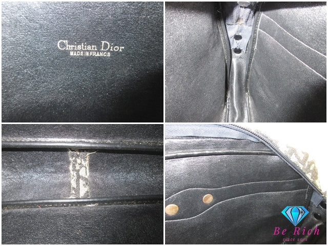 クリスチャン ディオール Christian Dior ショルダーバッグ ポシェット トロッター 黒 ブラック キャンバス レザー 肩掛け 鞄 ヴィンテージ オールド 【中古】【送料無料】 bk10128
