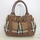 バーバリー BURBERRY トートバッグ ハンドバッグ ブラウン 茶 マルチカラー ノバ チェック キャンバス レザー ロゴ ショルダーバッグ 肩掛け 鞄 【中古】【送料無料】 bk10129