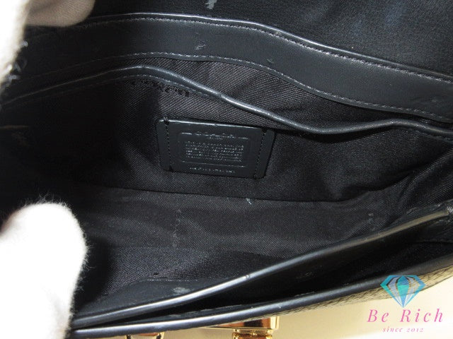 美品 コーチ COACH スワッガー 20 チェーン ミニ ショルダーバッグ ポシェット 87321 黒 ブラック レザー クロスボディ 斜め掛け 鞄 SWAGGER 【中古】【送料無料】 bk10133