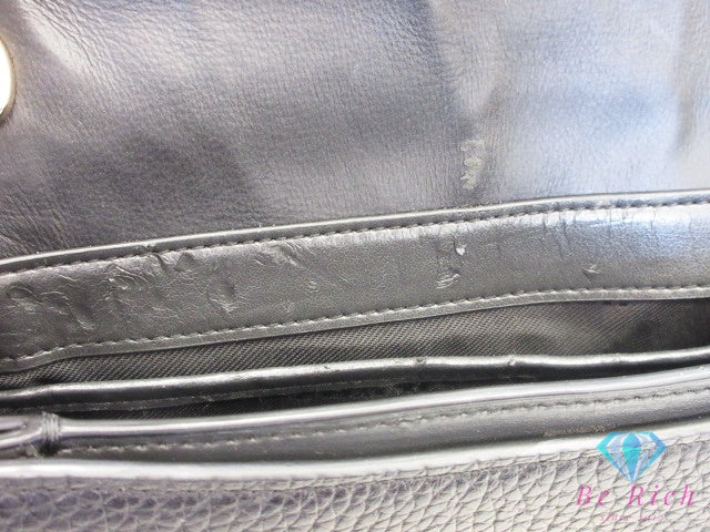 美品 コーチ COACH スワッガー 20 チェーン ミニ ショルダーバッグ ポシェット 87321 黒 ブラック レザー クロスボディ 斜め掛け 鞄 SWAGGER 【中古】【送料無料】 bk10133