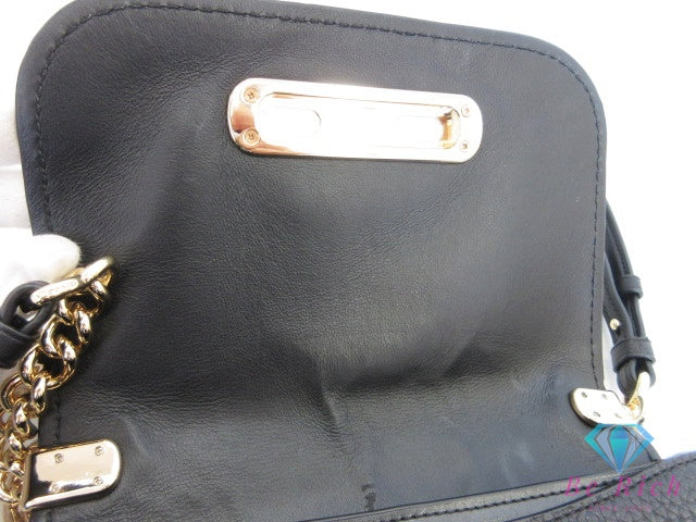 美品 コーチ COACH スワッガー 20 チェーン ミニ ショルダーバッグ ポシェット 87321 黒 ブラック レザー クロスボディ 斜め掛け 鞄 SWAGGER 【中古】【送料無料】 bk10133
