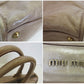 ミュウミュウ miumiu 2way ハンドバッグ ショルダーバッグ ベージュ カーキ レザー ロゴ トートバッグ 鞄 【中古】【送料無料】 bk10136