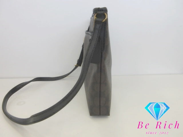 コーチ COACH ショルダーバッグ F58297 シグネチャー ファイルバッグ ブラウン PVC レザー ロゴ 肩掛け 斜め掛け 鞄 【中古】【送料無料】 bk10146
