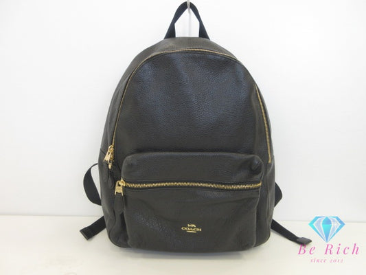コーチ COACH  リュックサック バックパック シグネチャー ペブルド レザー 黒 ブラック F29004 ショルダーバッグ 鞄【中古】【送料無料】 bk10150