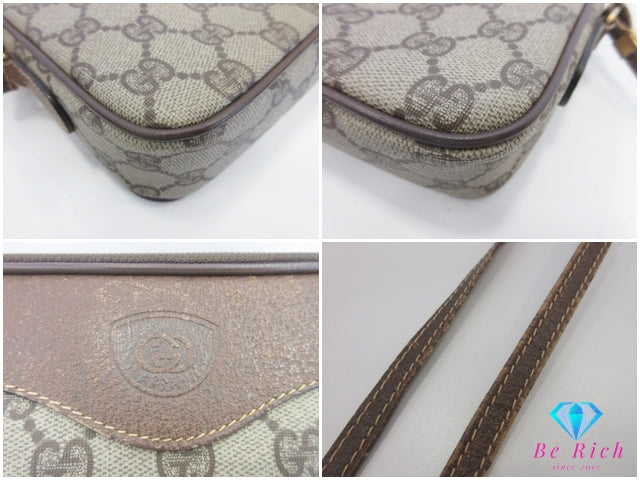 グッチ GUCCI ショルダーバッグ 007.115.6428 GGスプリーム ベージュ ブラウン 茶 PVC レザー ロゴ 肩掛け 斜め掛け 鞄 メンズ レディース 【中古】【送料無料】bk10152