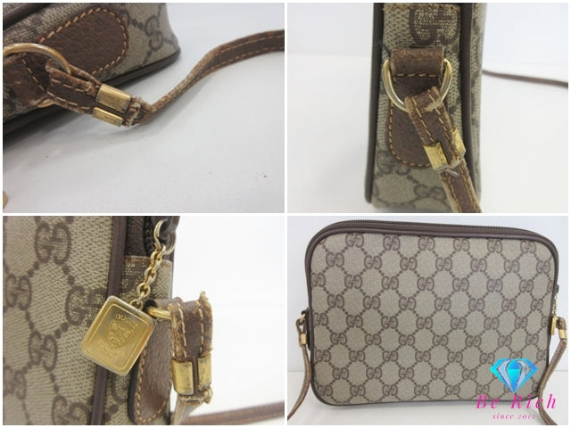 グッチ GUCCI ショルダーバッグ 007.115.6428 GGスプリーム ベージュ ブラウン 茶 PVC レザー ロゴ 肩掛け 斜め掛け 鞄 メンズ レディース 【中古】【送料無料】bk10152