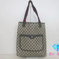 グッチ GUCCI トートバッグ シェリーライン 3902003 GG スプリーム PVC レザー ロゴ キャンバス レザー ベージュ ネイビー【中古】【送料無料】 bk10153