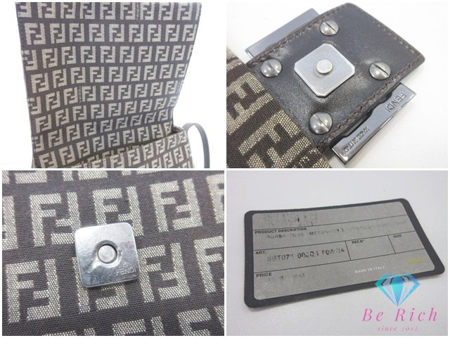 フェンディ FENDI ショルダーバッグ 8BT075 ズッキーノ ブラウン 茶 キャンバス ポシェット 肩掛け 斜め掛け 鞄 ズッカ 【中古】【送料無料】 bk10156