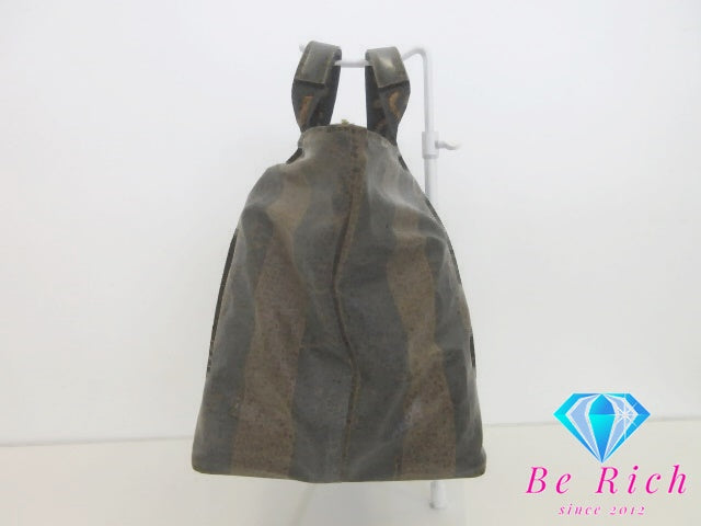 フェンディ ハンドバッグ ペカン ブラック 黒 ブラウン 茶 ナイロン ショルダーバッグ FENDI 【中古】【送料無料】 bk10157