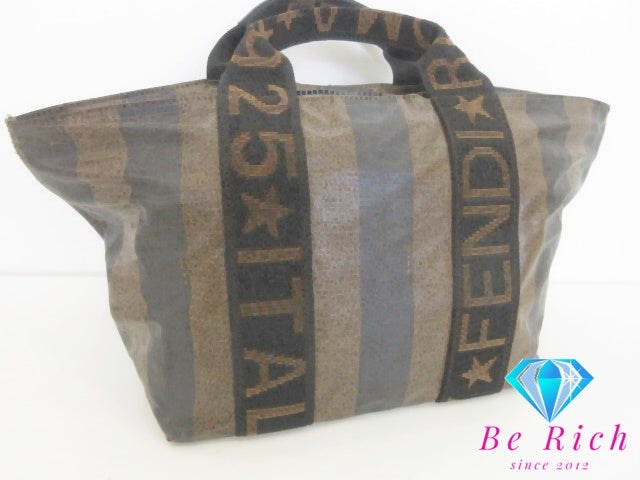 フェンディ ハンドバッグ ペカン ブラック 黒 ブラウン 茶 ナイロン ショルダーバッグ FENDI 【中古】【送料無料】 bk10157