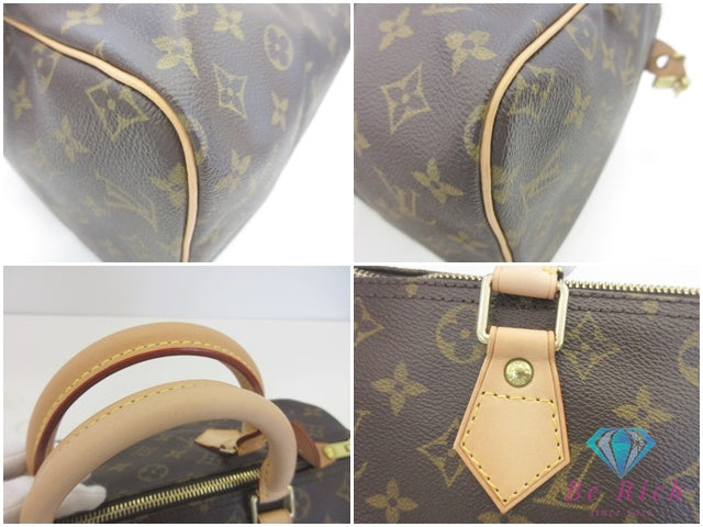 美品 ルイ ヴィトン LOUIS VUITTON モノグラム スピーディ 30 M41526 LV ロゴ PVC レザー 茶 ブラウン ハンドバッグ 手提げ ミニ ボストン【中古】【送料無料】bk10176