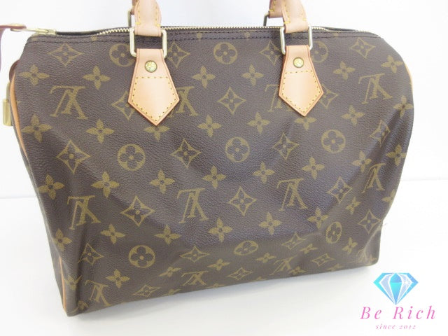 美品 ルイ ヴィトン LOUIS VUITTON モノグラム スピーディ 30 M41526 LV ロゴ PVC レザー 茶 ブラウン ハンドバッグ 手提げ ミニ ボストン【中古】【送料無料】bk10176