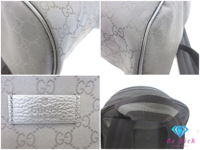 グッチ GUCCI リュック バックパック 449181 GG ナイロン レザー 黒 ブラック ロゴ デイバッグ ショルダーバッグ 鞄 【中古】【送料無料】 bk10177