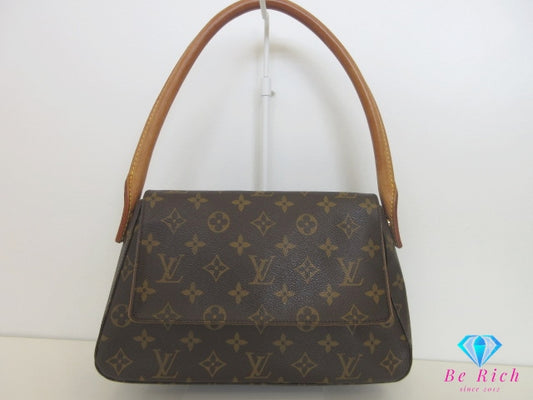 ルイ ヴィトン LOUIS VUITTON ハンドバッグ モノグラム ミニ ルーピング M51147 ブラウン 茶 PVC レザー ロゴ ショルダーバッグ 肩掛け バッグ 鞄 レディース 【中古】【送料無料】 bk10178