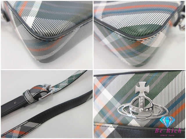 美品 ヴィヴィアン ウエストウッド Vivienne Westwood ショルダーバッグ カメラバッグ 4304006Y チェック 柄 マルチカラー  PVC オーヴ ロゴ 総柄 鞄 ORB オーヴ 【中古】【送料無料】 bk10186