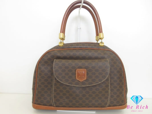 セリーヌ CELINE ハンドバッグ マカダム ブラウン 茶 PVC レザー ブラゾン ロゴ ショルダーバッグ 手提げ 鞄 【中古】【送料無料】 bk10191