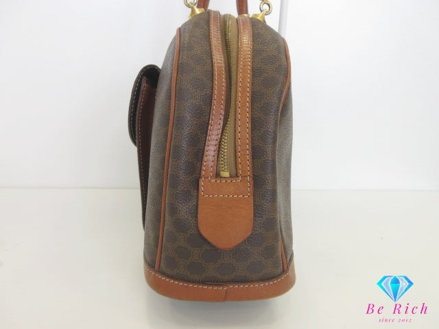 セリーヌ CELINE ハンドバッグ マカダム ブラウン 茶 PVC レザー ブラゾン ロゴ ショルダーバッグ 手提げ 鞄 【中古】【送料無料】 bk10191
