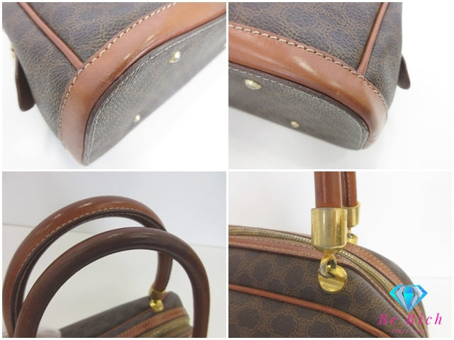 セリーヌ CELINE ハンドバッグ マカダム ブラウン 茶 PVC レザー ブラゾン ロゴ ショルダーバッグ 手提げ 鞄 【中古】【送料無料】 bk10191
