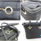 セリーヌ CELINE サークル ロゴ トートバッグ ブラック 黒 ロゴ ナイロン レザー ハンドバッグ 鞄 【中古】【送料無料】 bk10194