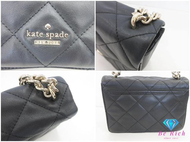ケイト スペード kate spade 2way チェーン ショルダーバッグ ブラック 黒 レザー ロゴ 斜め掛け クロスボディ 肩掛け 鞄 【中古】【送料無料】 bk10196