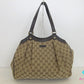 グッチ GUCCI トートバッグ 388919 GG キャンバス レザー  茶 ブラウン ハンドバッグ 手提げ 鞄 【中古】【送料無料】 bk10199
