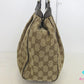 グッチ GUCCI トートバッグ 388919 GG キャンバス レザー  茶 ブラウン ハンドバッグ 手提げ 鞄 【中古】【送料無料】 bk10199