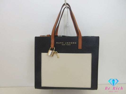 マーク ジェイコブス MARC JACOBS 2way ハンドバッグ ショルダーバッグ M0016132 ブラック アイボリー ブラウン レザー ショルダーなし 鞄  【中古】【送料無料】 bk10207