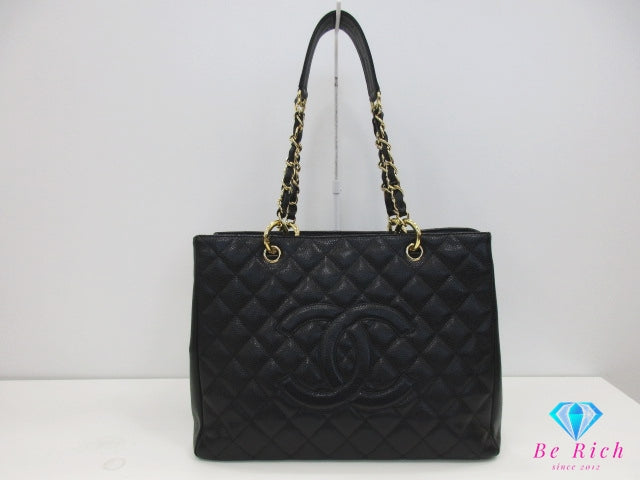 シャネル CHANEL GST チェーン トートバッグ A50995 マトラッセ グランドショッピング ブラック 黒 キャビアスキン レザー ココマーク CC ロゴ ショルダーバッグ 鞄 【中古】【送料無料】 bk10210