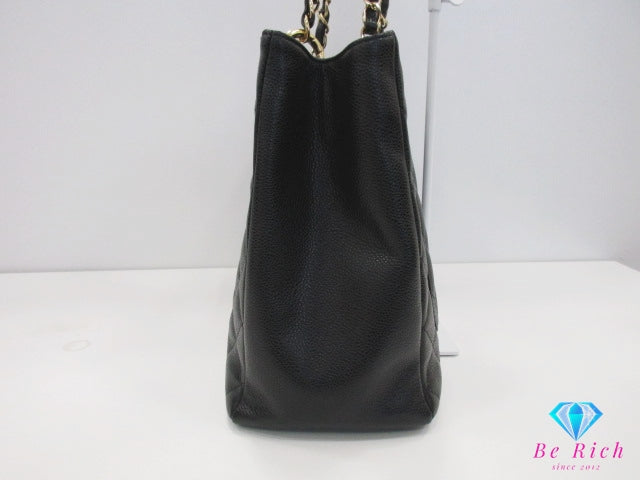 シャネル CHANEL GST チェーン トートバッグ A50995 マトラッセ グランドショッピング ブラック 黒 キャビアスキン レザー ココマーク CC ロゴ ショルダーバッグ 鞄 【中古】【送料無料】 bk10210