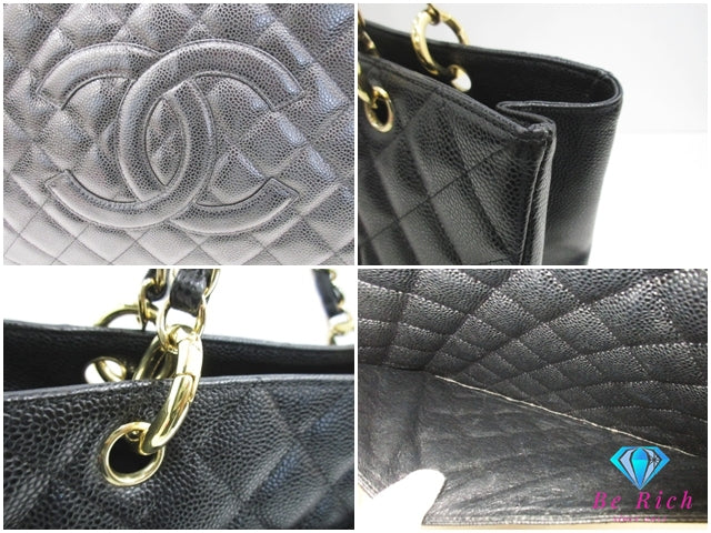シャネル CHANEL GST チェーン トートバッグ A50995 マトラッセ グランドショッピング ブラック 黒 キャビアスキン レザー ココマーク CC ロゴ ショルダーバッグ 鞄 【中古】【送料無料】 bk10210