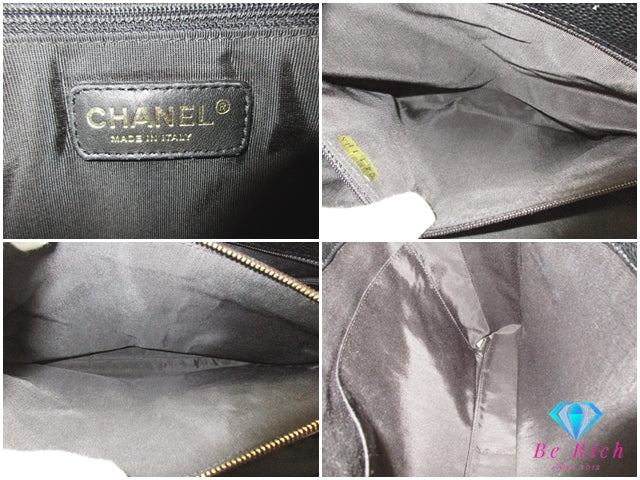 シャネル CHANEL GST チェーン トートバッグ A50995 マトラッセ グランドショッピング ブラック 黒 キャビアスキン レザー ココマーク CC ロゴ ショルダーバッグ 鞄 【中古】【送料無料】 bk10210