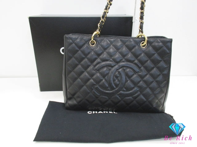 シャネル CHANEL GST チェーン トートバッグ A50995 マトラッセ グランドショッピング ブラック 黒 キャビアスキン レザー ココマーク CC ロゴ ショルダーバッグ 鞄 【中古】【送料無料】 bk10210