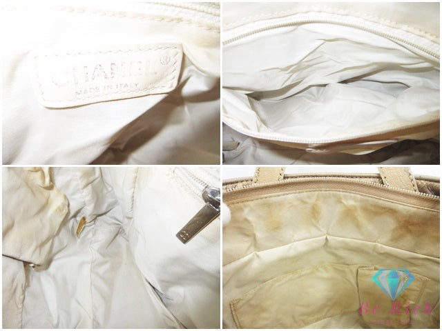 シャネル CHANEL パリビアリッツ トート PM A34208 トートバッグ ベージュ ゴールド PVC レザー シルバー金具 ココマーク CC ロゴ ハンドバッグ 鞄 【中古】【送料無料】 bk10215