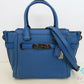 コーチ COACH スワッガー 21 キャリーオール 37444 2way ミニ ハンドバッグ ショルダーバッグ ラピス ブルー 青 レザー ロゴ 鞄 SWAGGER  【中古】【送料無料】 bk10218