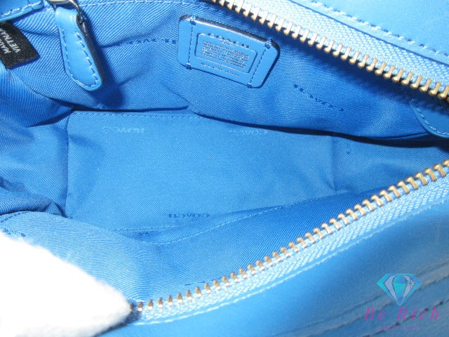 コーチ COACH スワッガー 21 キャリーオール 37444 2way ミニ ハンドバッグ ショルダーバッグ ラピス ブルー 青 レザー ロゴ 鞄 SWAGGER  【中古】【送料無料】 bk10218