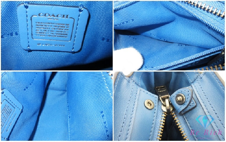 コーチ COACH スワッガー 21 キャリーオール 37444 2way ミニ ハンドバッグ ショルダーバッグ ラピス ブルー 青 レザー ロゴ 鞄 SWAGGER  【中古】【送料無料】 bk10218