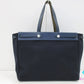 エルメス HERMES ハンドバッグ エールバッグ カバス GM □F 刻印 紺 ネイビー キャンバス レザー ロゴ 替え 2way 鞄 【中古】【送料無料】 bk10226