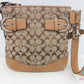 コーチ COACH ショルダーバッグ 3574 シグネチャー ソフト ダッフル カーキ ベージュ キャンバス レザー ロゴ クロスボディ 斜め掛け 鞄 【中古】【送料無料】 bk10255