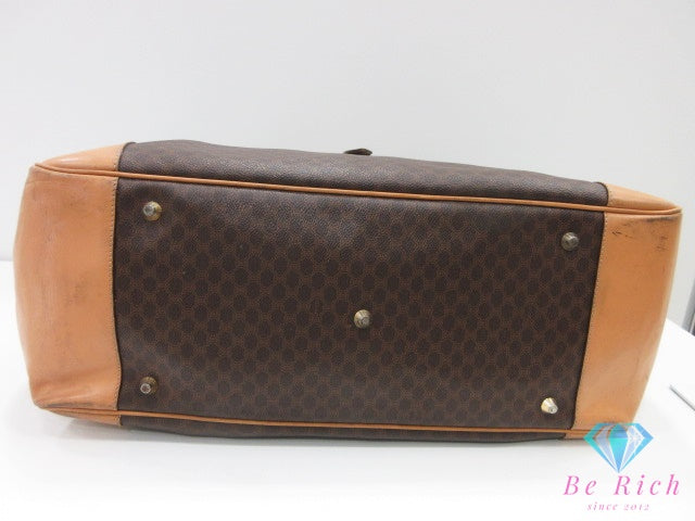 セリーヌ CELINE ボストンバッグ マカダム ブラウン 茶 PVC レザー ブラゾン ロゴ ハンドバッグ トラベル 旅行 鞄 【中古】【送料無料】 bk10257