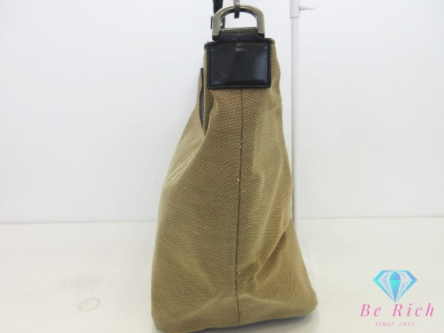 グッチ GUCCI ハンドバッグ ワン ショルダーバッグ 000.0531.002855 バンブー ベージュ ブラック 黒 ナイロン キャンバス レザー ロゴ 手提げ 肩掛け 鞄 【中古】【送料無料】 bk10266