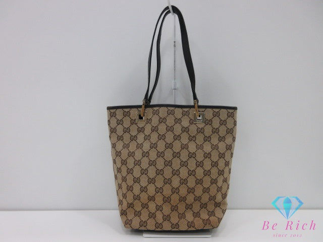 グッチ GUCCI ハンドバッグ トートバッグ 002.1099 ベージュ 茶 ブラウン GG キャンバス レザー ロゴ 鞄  【中古】【送料無料】 bk10270