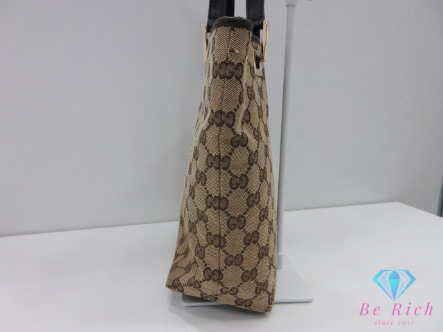 グッチ GUCCI ハンドバッグ トートバッグ 002.1099 ベージュ 茶 ブラウン GG キャンバス レザー ロゴ 鞄  【中古】【送料無料】 bk10270