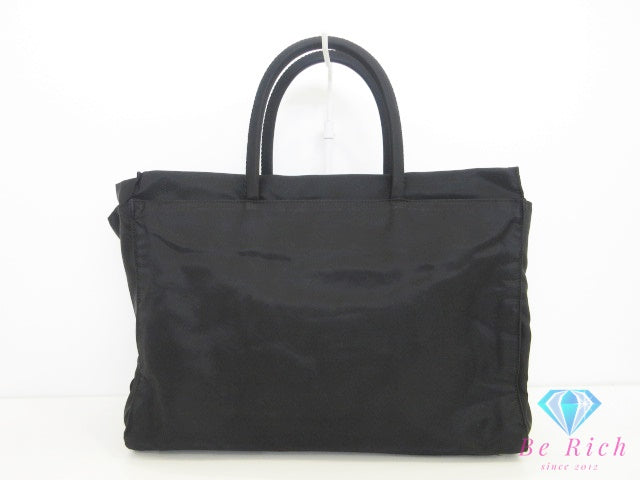 プラダ PRADA トートバッグ ポコノ ブラック 黒 ナイロン ロゴ ハンドバッグ 鞄 手提げ メンズ レディース【中古】【送料無料】 bk10271