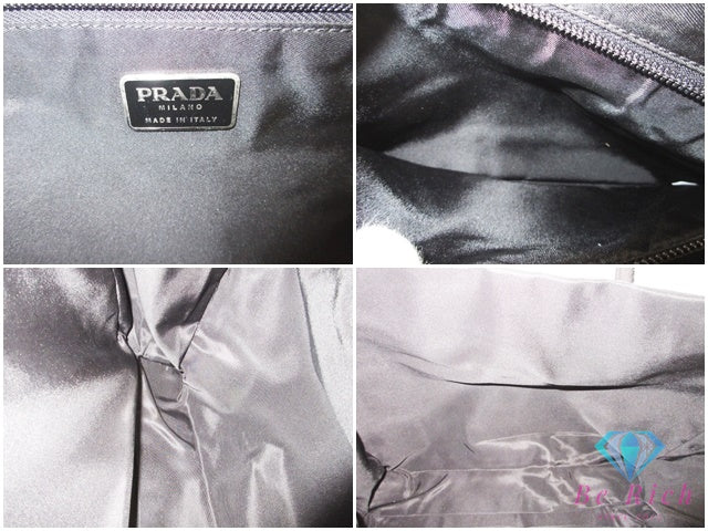 プラダ PRADA トートバッグ ポコノ ブラック 黒 ナイロン ロゴ ハンドバッグ 鞄 手提げ メンズ レディース【中古】【送料無料】 bk10271