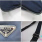 プラダ PRADA ショルダーバッグ VA0053 マチなし スクエア ネイビー 紺 ナイロン ポコノ 三角 プレート ロゴ メッセンジャーバッグ サコッシュ クロスボディ 斜め掛け 肩掛け 鞄  【中古】【送料無料】 bk10276