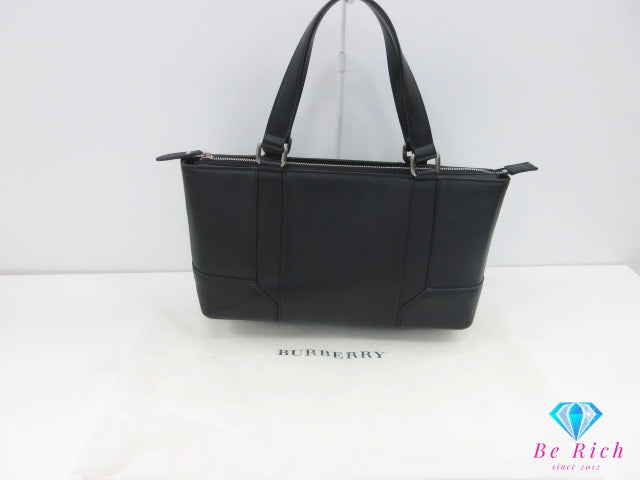 バーバリー BURBERRY ハンドバッグ ブラック 黒 レザー ノバチェック ロゴ トートバッグ ショルダーバッグ 鞄 【中古】【送料無料】 bk10278