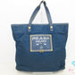プラダ PRADA トートバッグ ポコノ ブルー 青 ナイロン レザー ロゴ ハンドバッグ ショルダーバッグ 鞄 手提げ メンズ レディース【中古】【送料無料】 bk10280